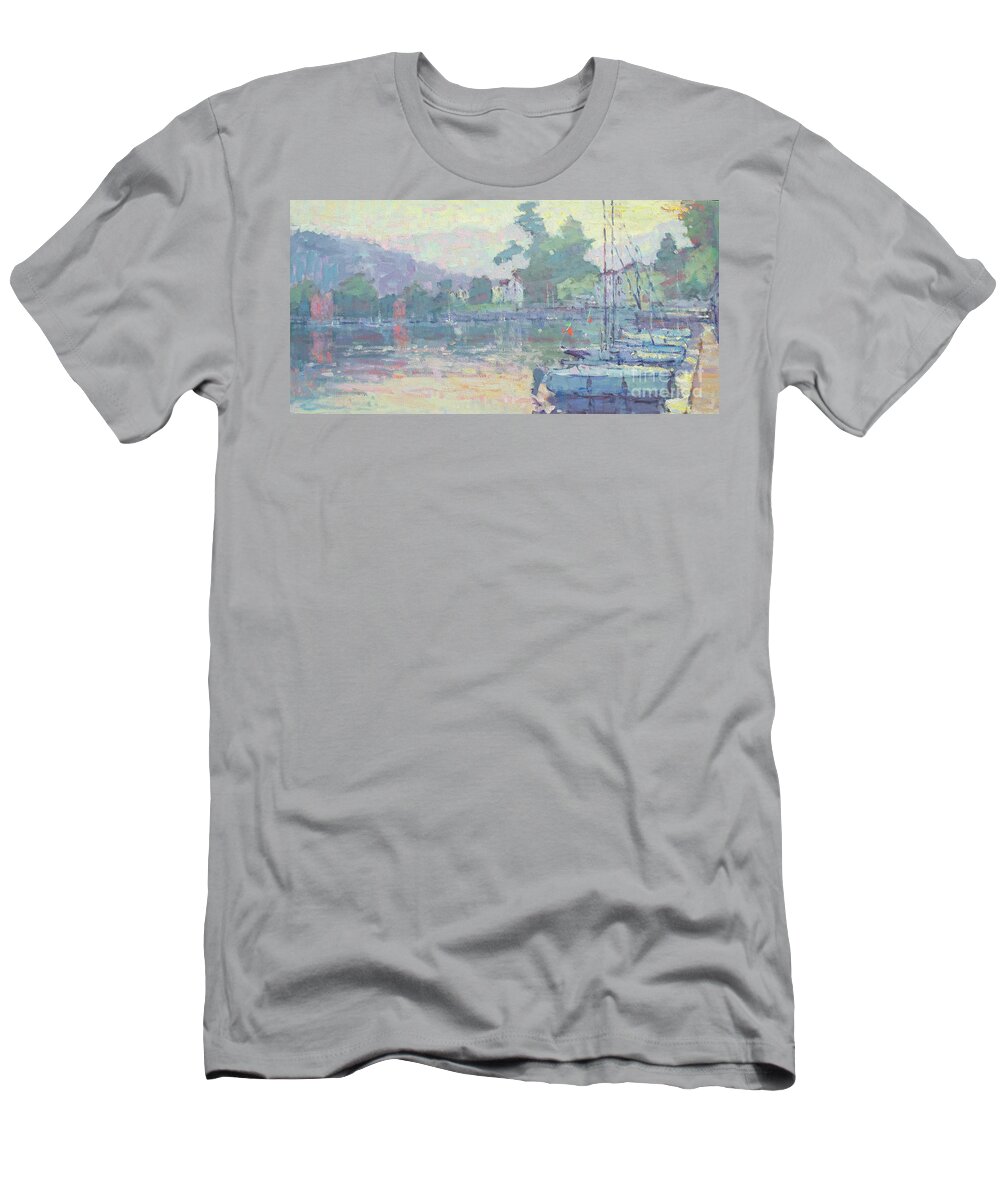 Lenno T-Shirt featuring the painting The Warmth of Grey by Jerry Fresia