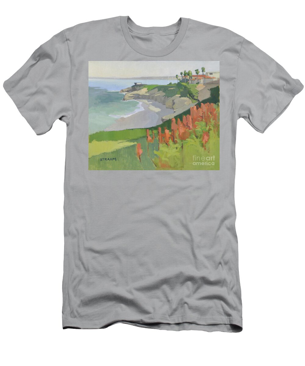 Wedding T-Shirt featuring the painting The Wedding Bowl, Casa Beach, La Jolla by Paul Strahm
