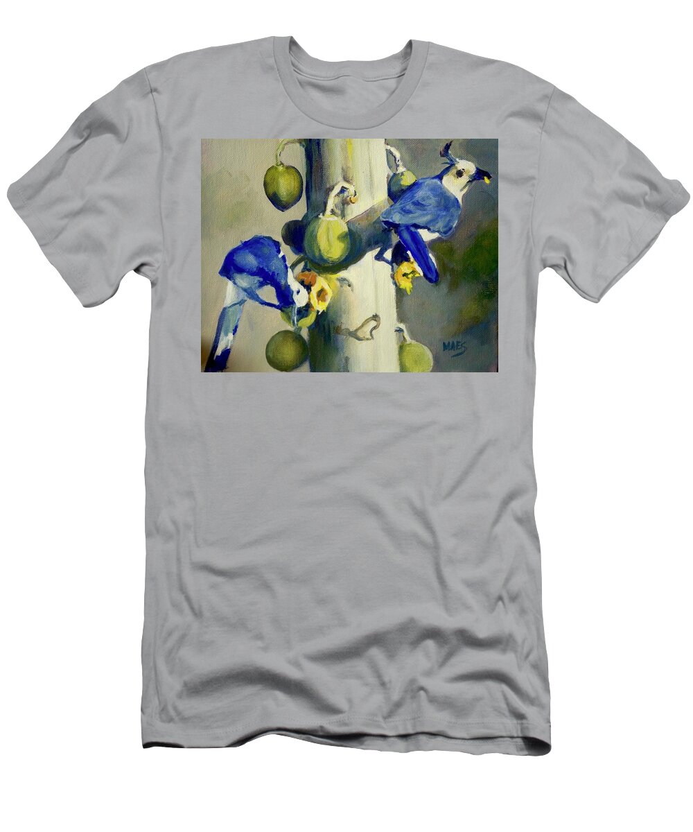 Birds T-Shirt featuring the painting Thieves by Walt Maes