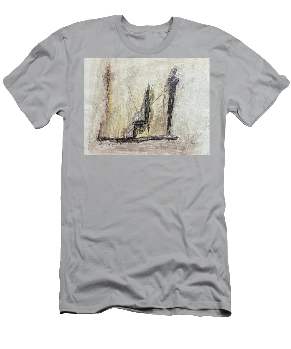 Drawing T-Shirt featuring the drawing Three figures minus one by David Euler