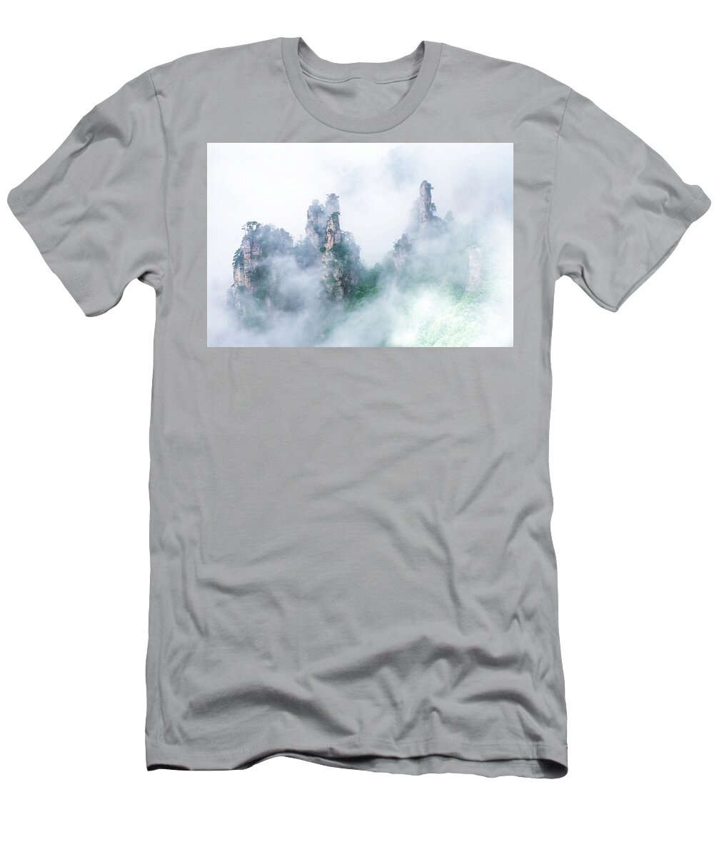 Changsa T-Shirt featuring the photograph Tianzi Mountain Zhangjiajie by Arj Munoz