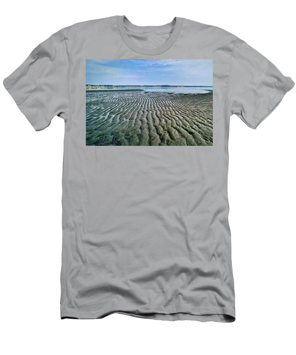 Beach T-Shirt featuring the photograph Tide rivulets by Bradley Morris