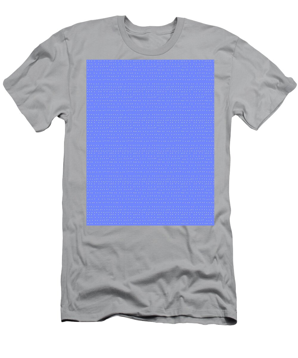 Dots T-Shirt featuring the digital art Tiny White Dot Lines On Royal Blue by Ashley Rice