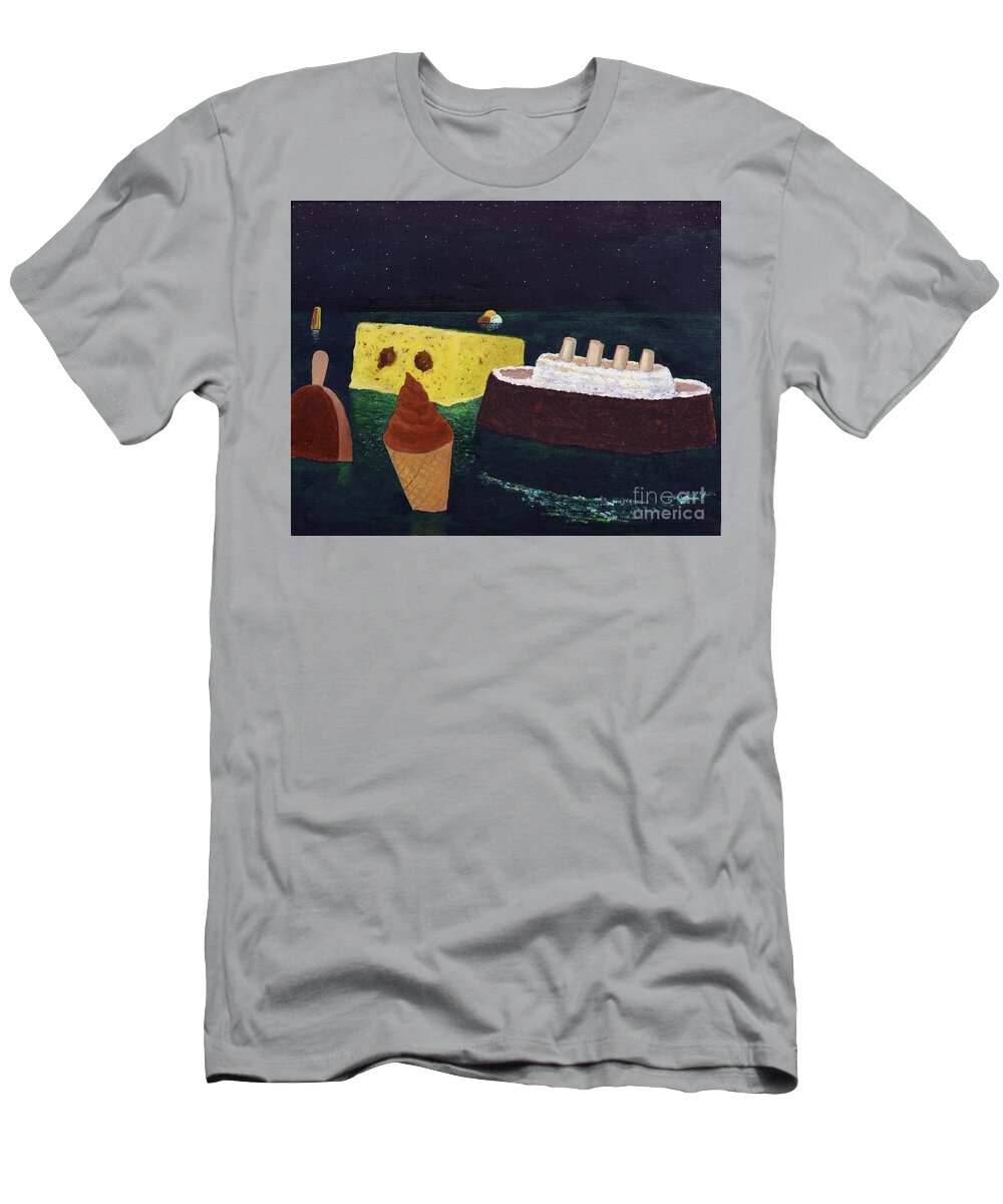 Titanic T-Shirt featuring the painting Titanic's Birthday by Oleg Konin