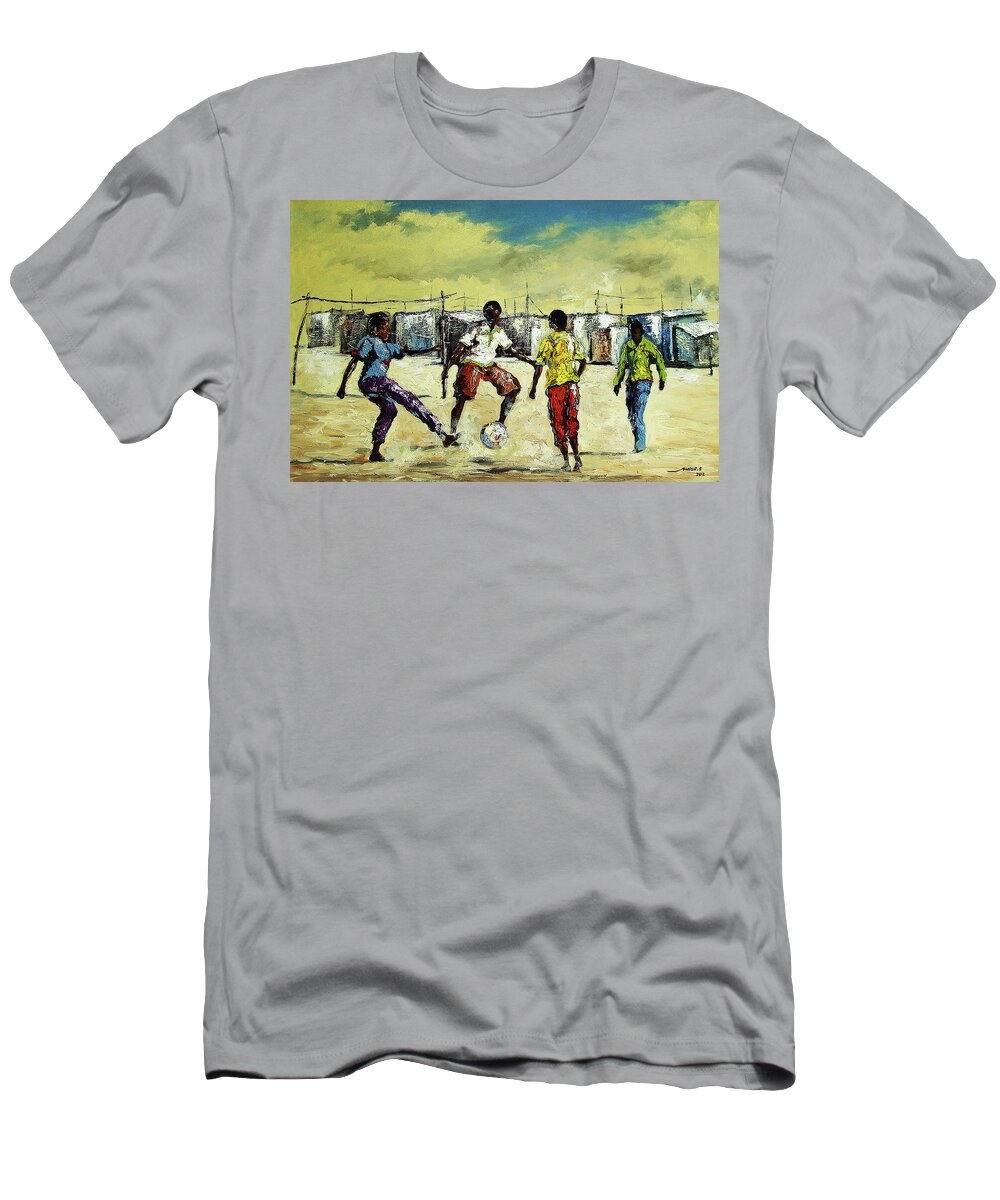  T-Shirt featuring the painting Tomorrow's Dreams by Berthold Moyo