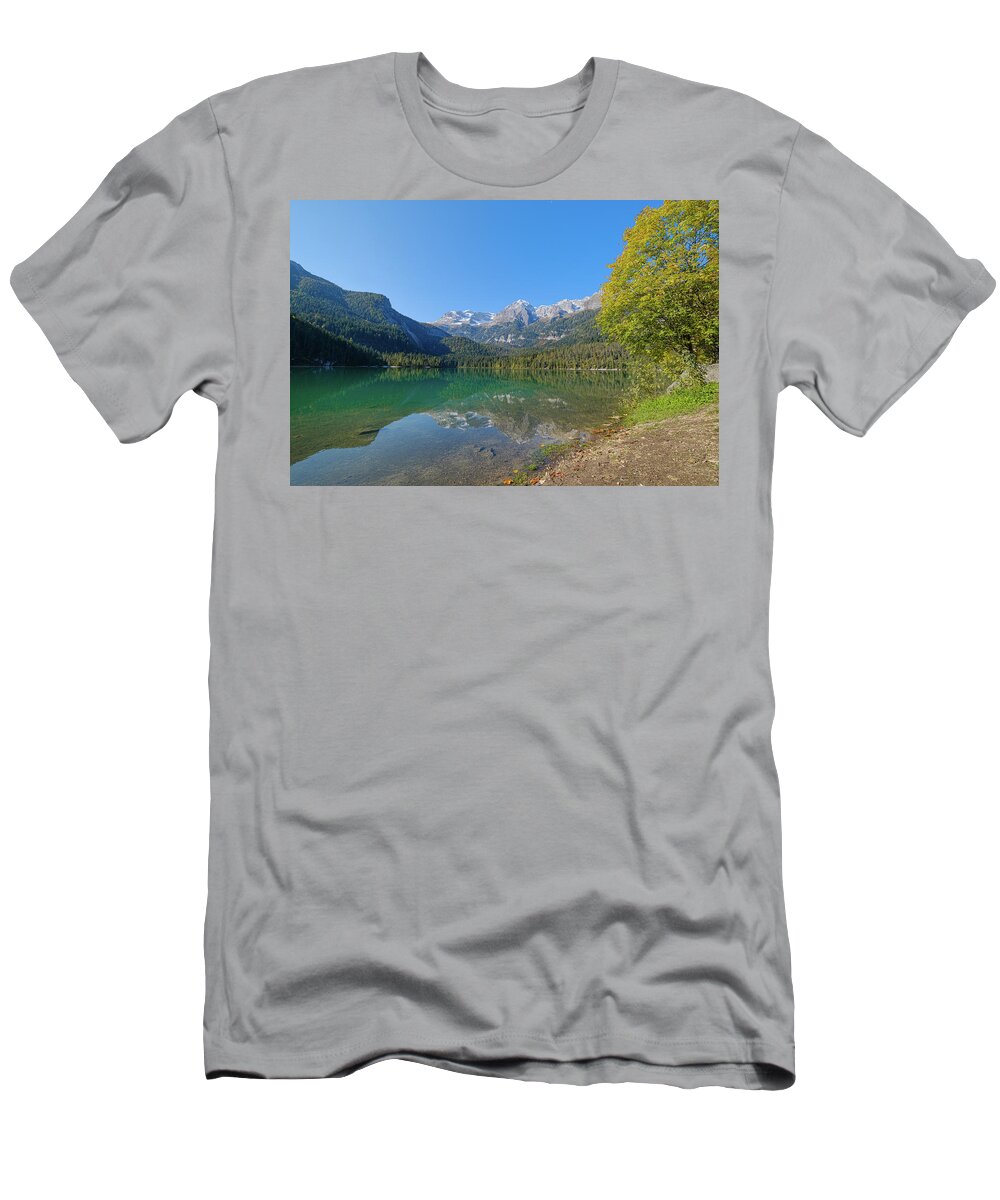Italy T-Shirt featuring the photograph Tovel Lake #1 by Alberto Zanoni