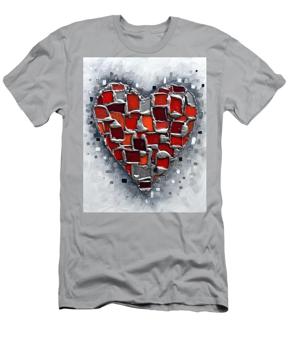 Heart T-Shirt featuring the painting Treasured Heat by Amanda Dagg