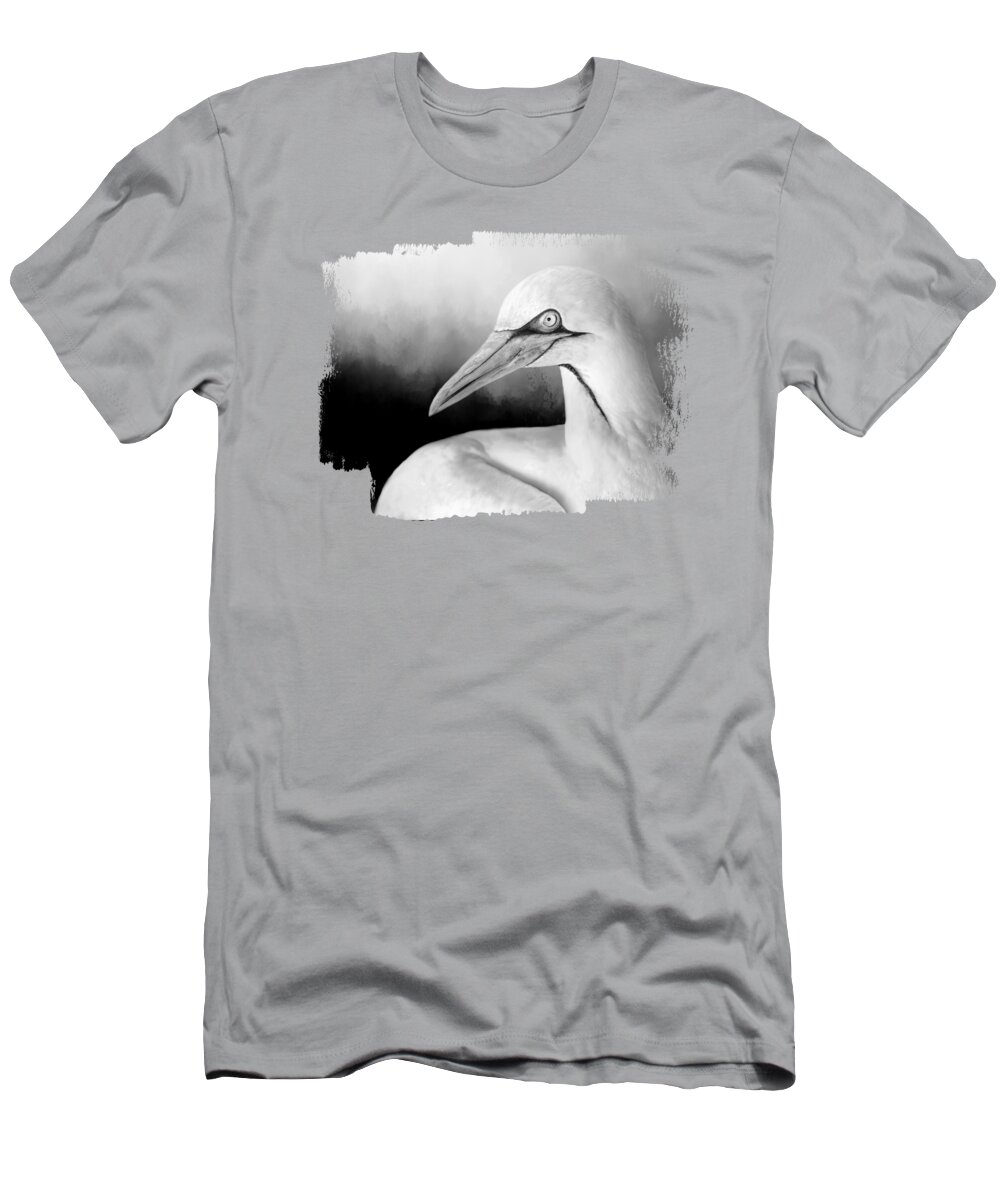 Gannet T-Shirt featuring the photograph Tropical Gannet BW by Elisabeth Lucas