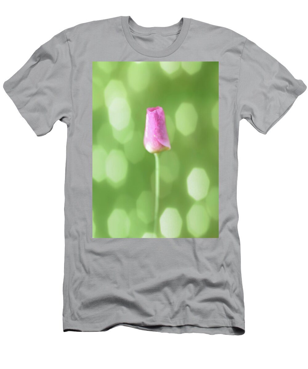 Abstract T-Shirt featuring the photograph Tulip with abstract background by Sue Leonard