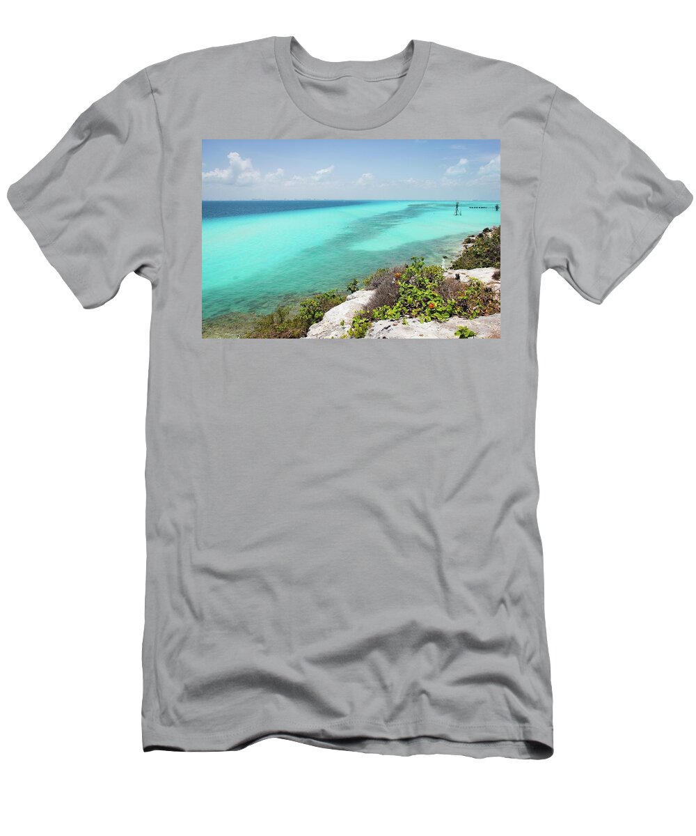 Caribbean T-Shirt featuring the photograph Turquoise paradise Mexican Restaurant Decoration by Josu Ozkaritz