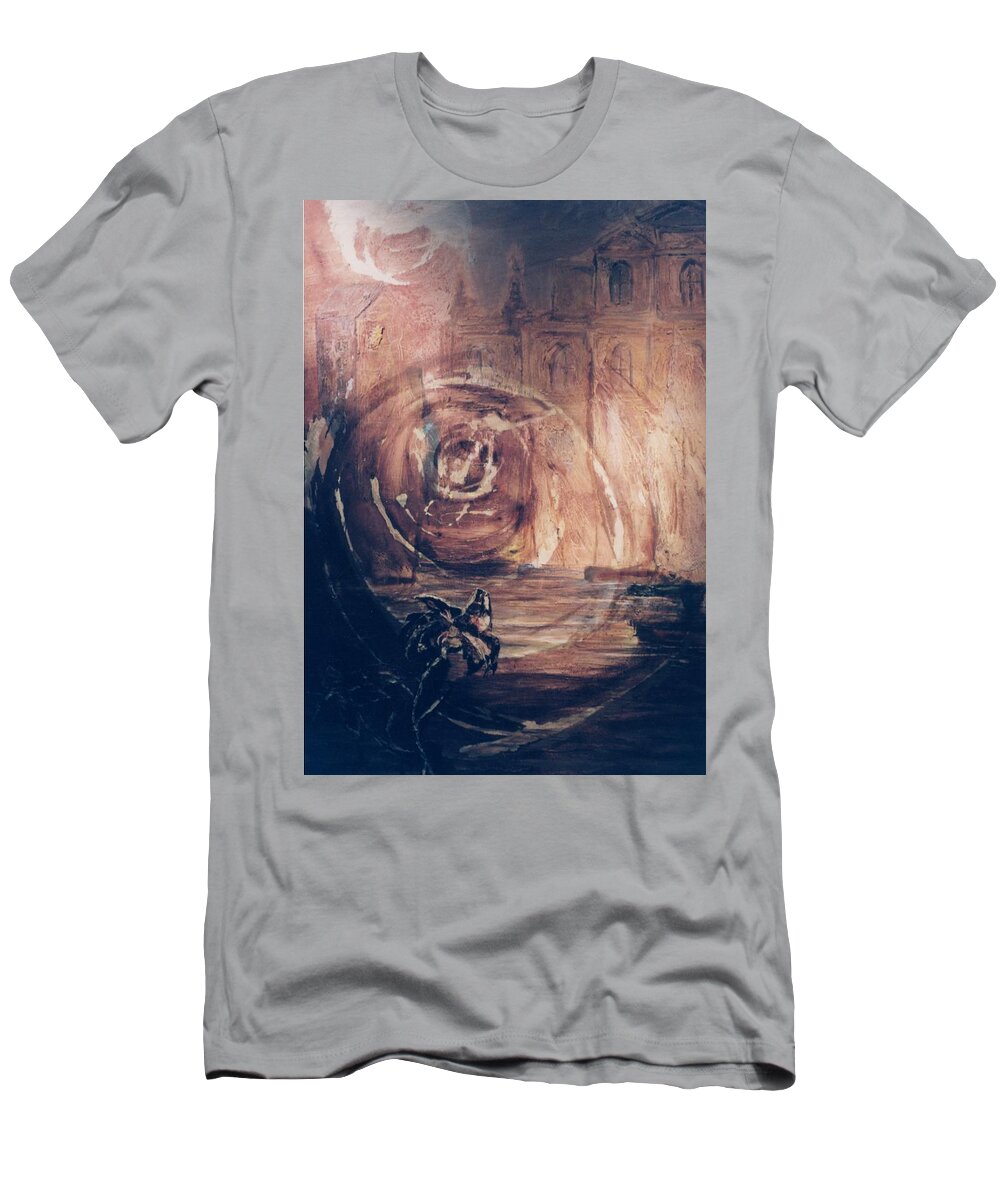 Oil On Canvas T-Shirt featuring the painting Tuscan Landscape by Todd Krasovetz