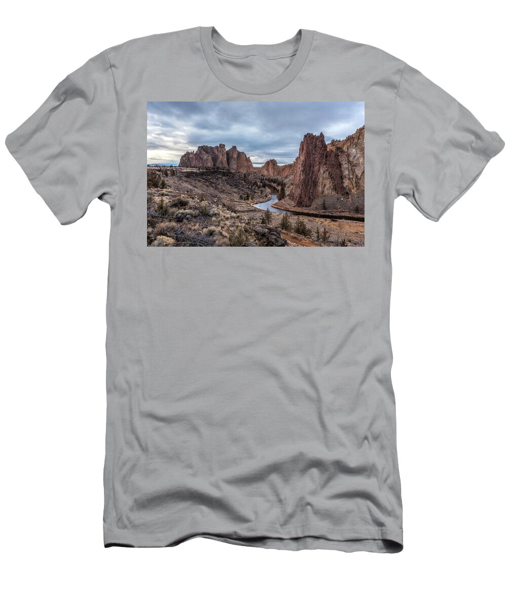 Smith Rock T-Shirt featuring the photograph Twilight at Smith Rock State Park by Belinda Greb
