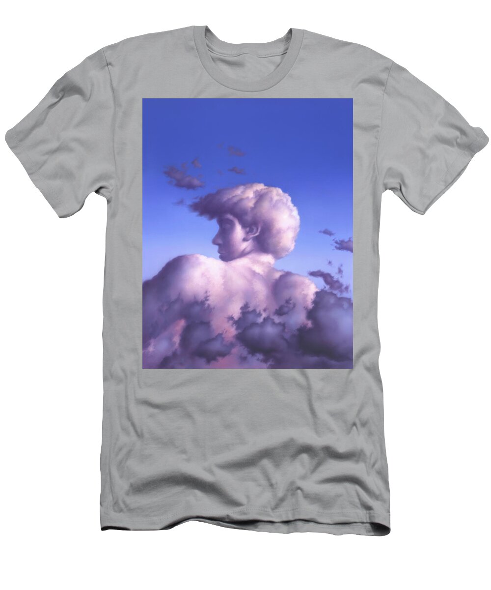 Clouds T-Shirt featuring the painting Twilight Ode to Michelangelo by Jerry LoFaro