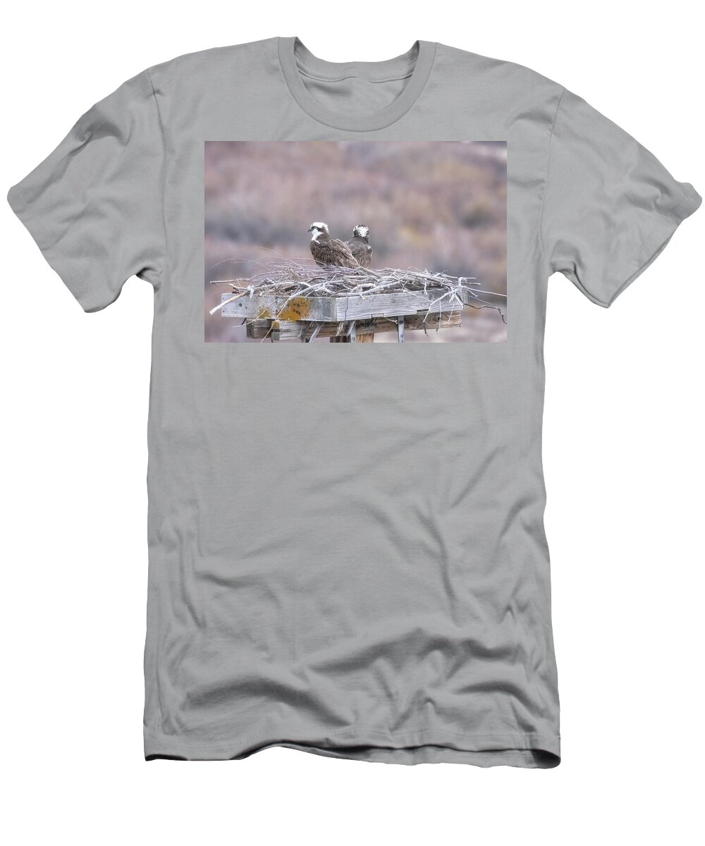 Osprey T-Shirt featuring the photograph Two Osprey in the Nest by Belinda Greb