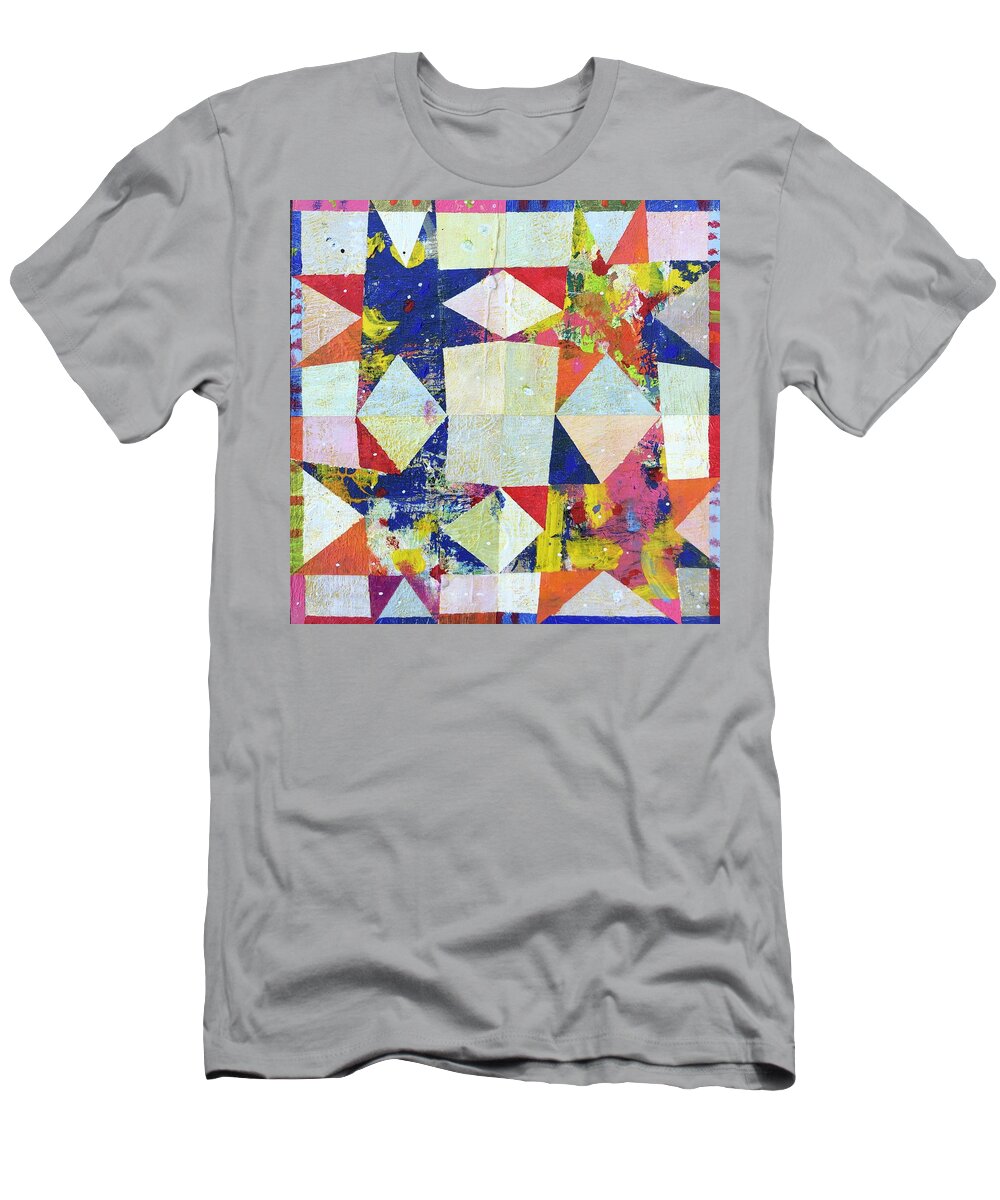 Stars T-Shirt featuring the painting Uno, Dos, Tres, Cuatro by Cyndie Katz