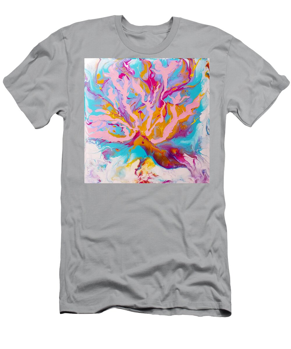 Abstract T-Shirt featuring the painting Upbeat by Christine Bolden