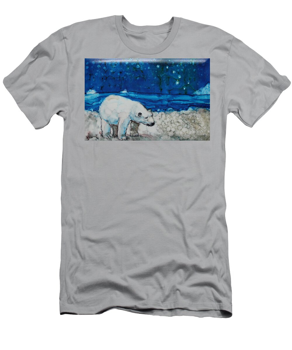 Polar Bear T-Shirt featuring the painting Ursa Major by Ruth Kamenev