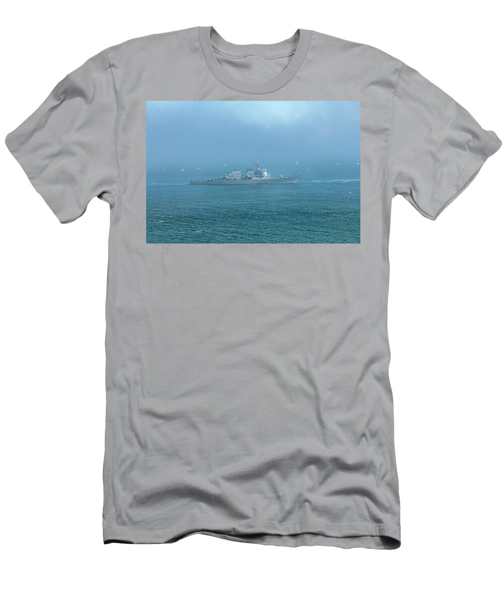Ships T-Shirt featuring the photograph USS Fitzgerald at Parade of Ships by Bonnie Follett