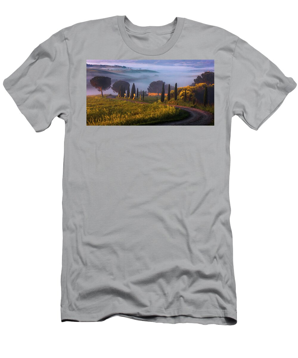 Italy T-Shirt featuring the photograph Val d'Orcia by Evgeni Dinev