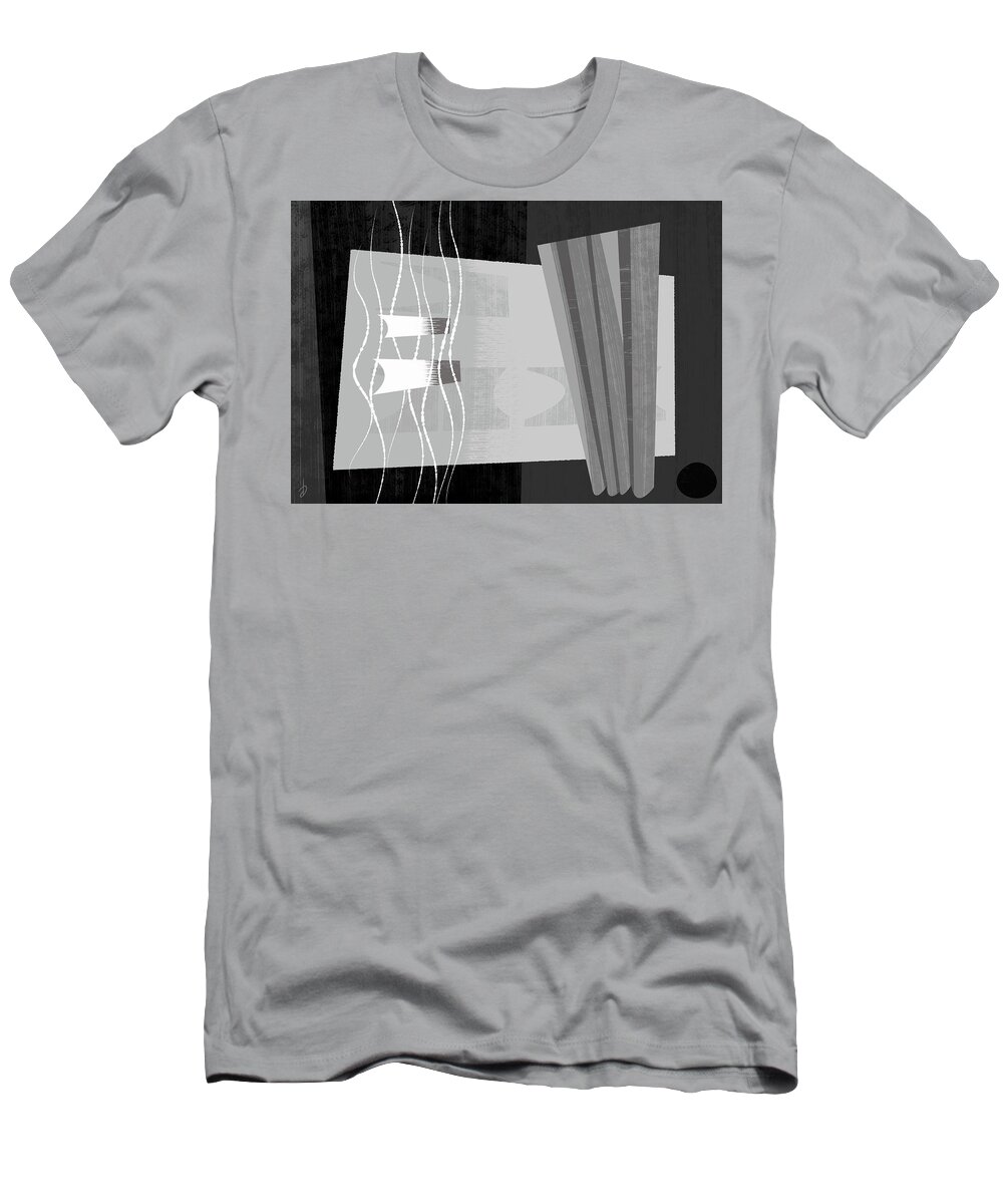 Black And White T-Shirt featuring the digital art Variations in Gray by Alan Bodner
