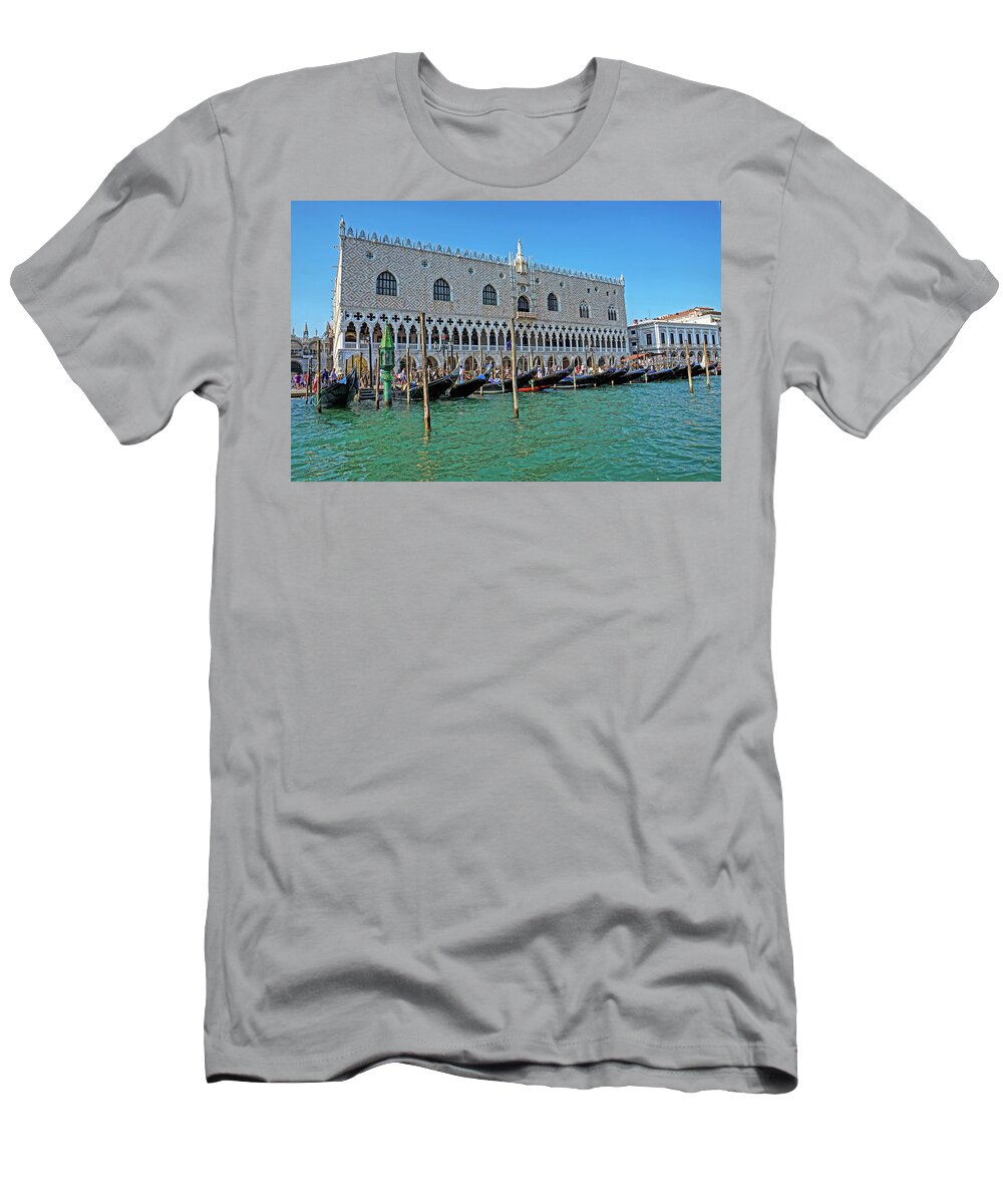 Gondola T-Shirt featuring the photograph Venice - Gondolas by Yvonne Jasinski