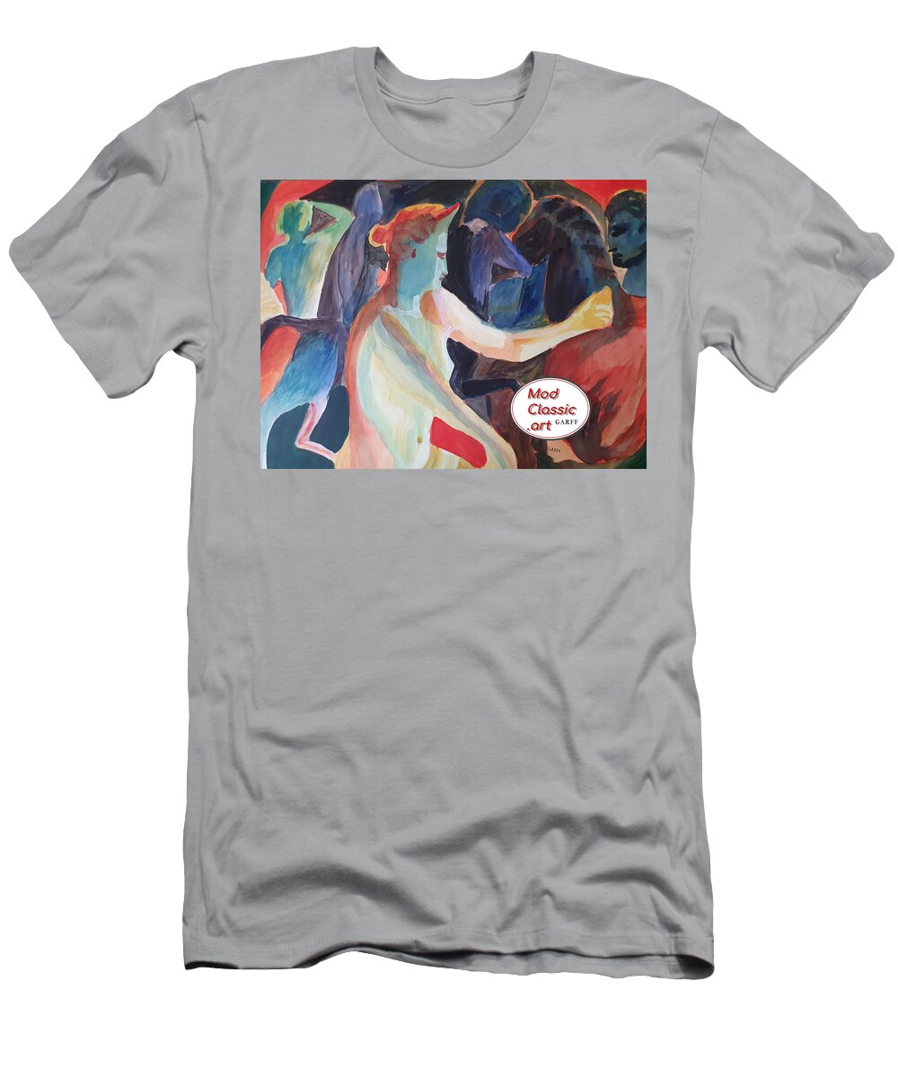 Masterpiece Paintings T-Shirt featuring the painting Venus in the Mirror ModClassic Art Style by Enrico Garff