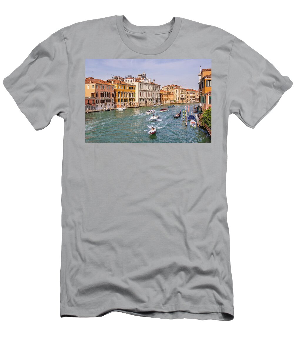 Venice T-Shirt featuring the photograph View From The Accademia Bridge - Venice, Italy by Elvira Peretsman