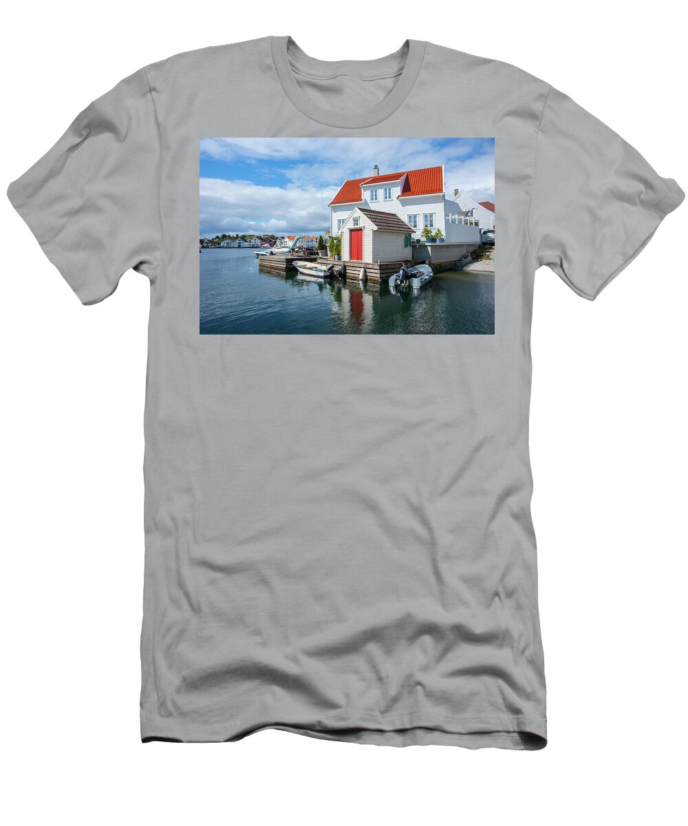 Norway T-Shirt featuring the photograph View of Skudeneshavn harbour by Max Blinkhorn