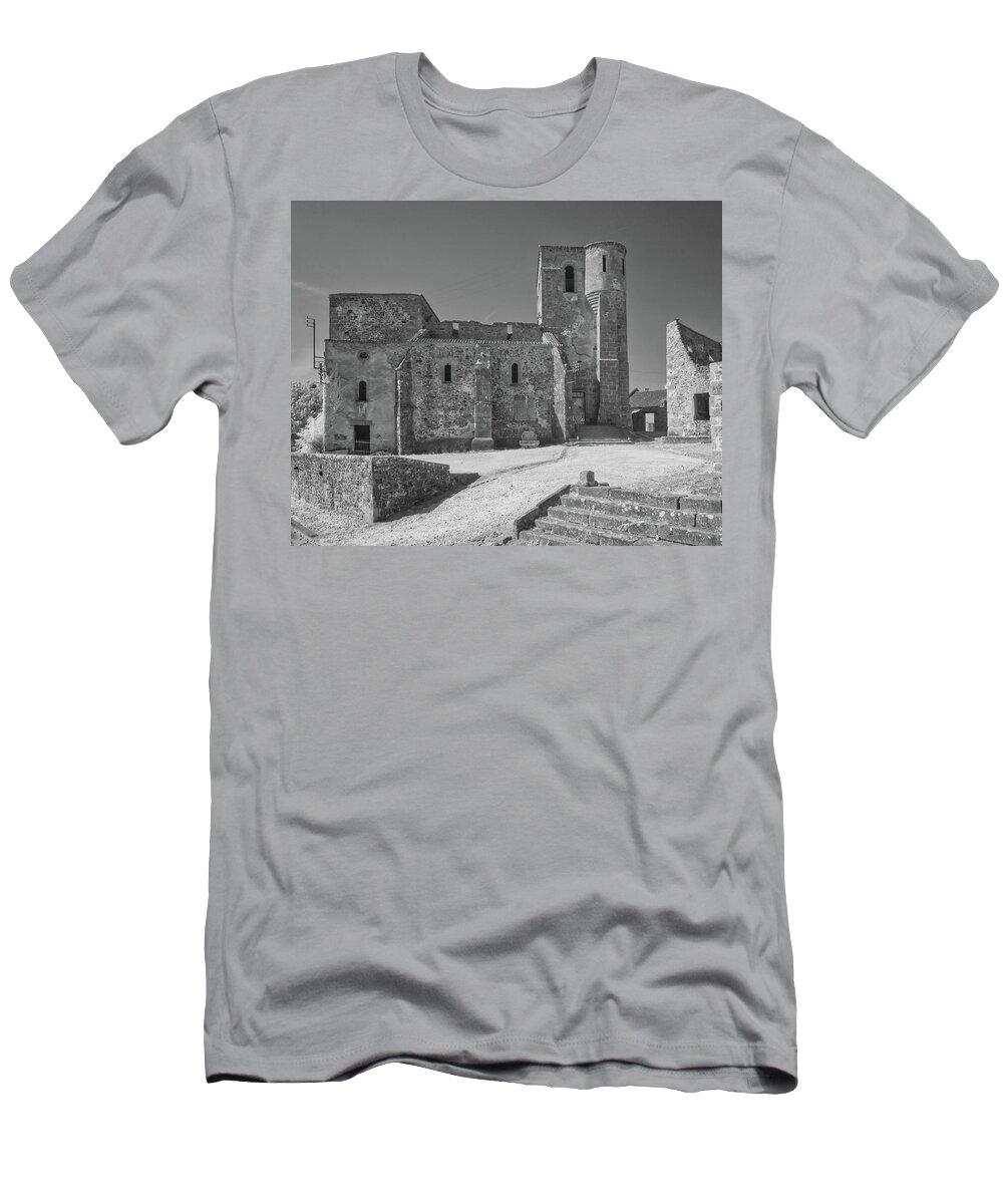 Oradour-sur-glane T-Shirt featuring the photograph Village Church at Oradour Sur Glane by Jurgen Lorenzen