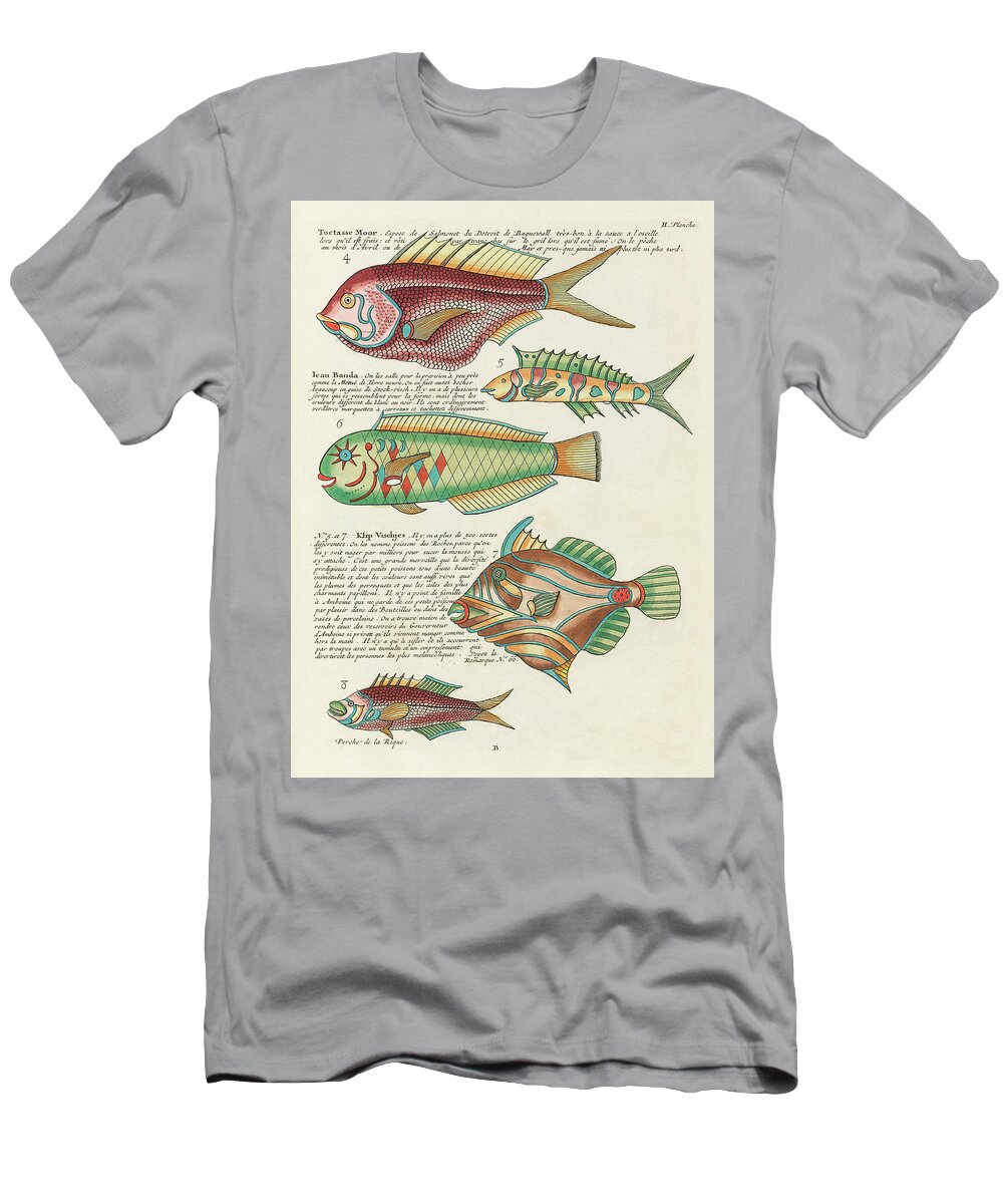 Fish T-Shirt featuring the digital art Vintage, Whimsical Fish and Marine Life Illustration by Louis Renard - Toctasse Moor, Ican Banda by Louis Renard