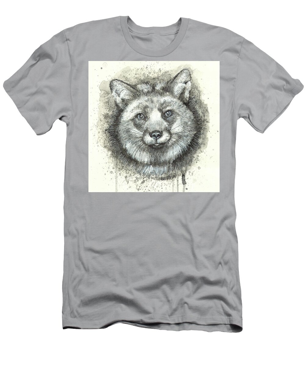 Little Fox T-Shirt featuring the drawing Volpicelli Little Fox by Michael Volpicelli