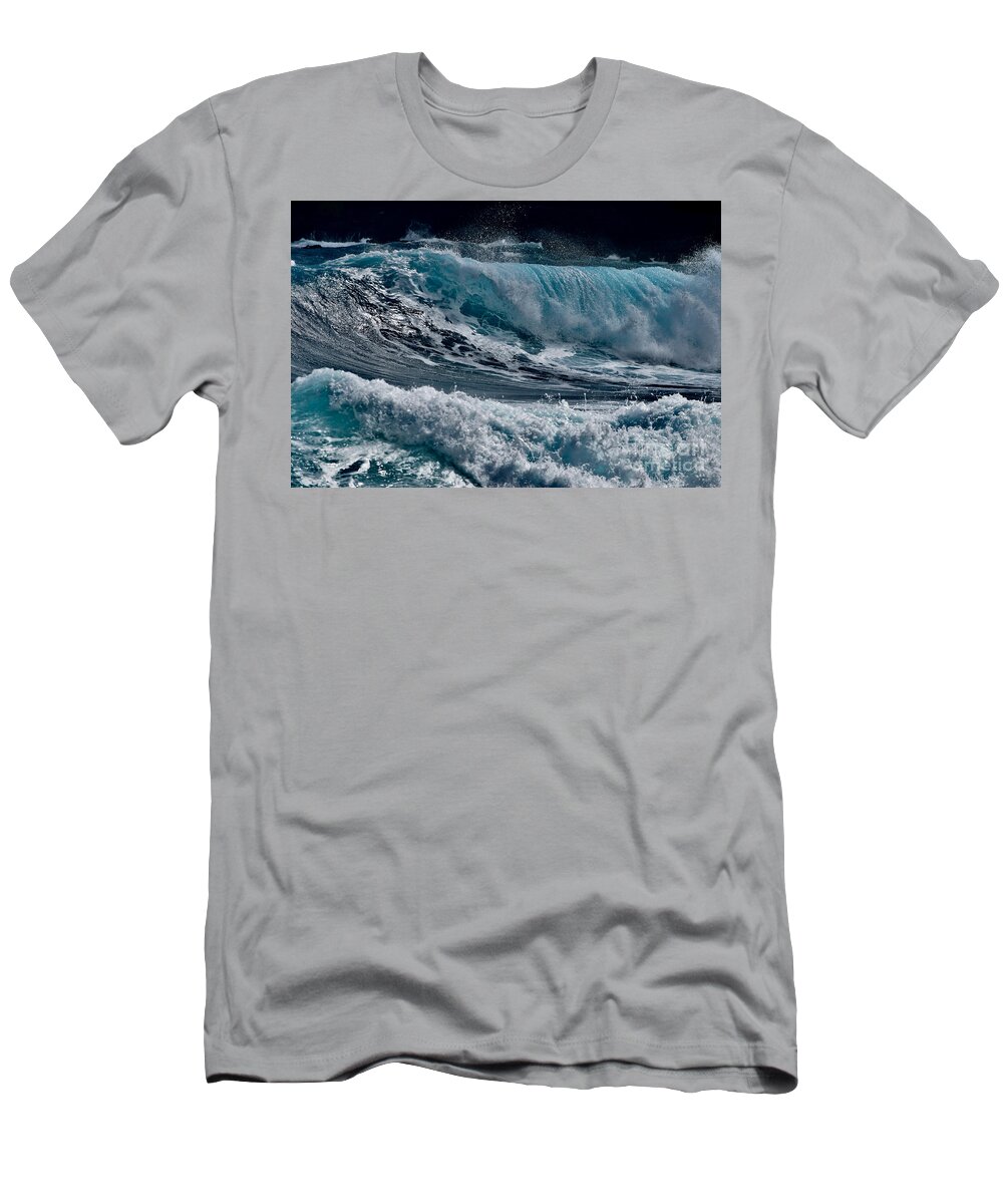 Hawaii T-Shirt featuring the photograph Waimanalo Wave of Blue Beauty by Debra Banks