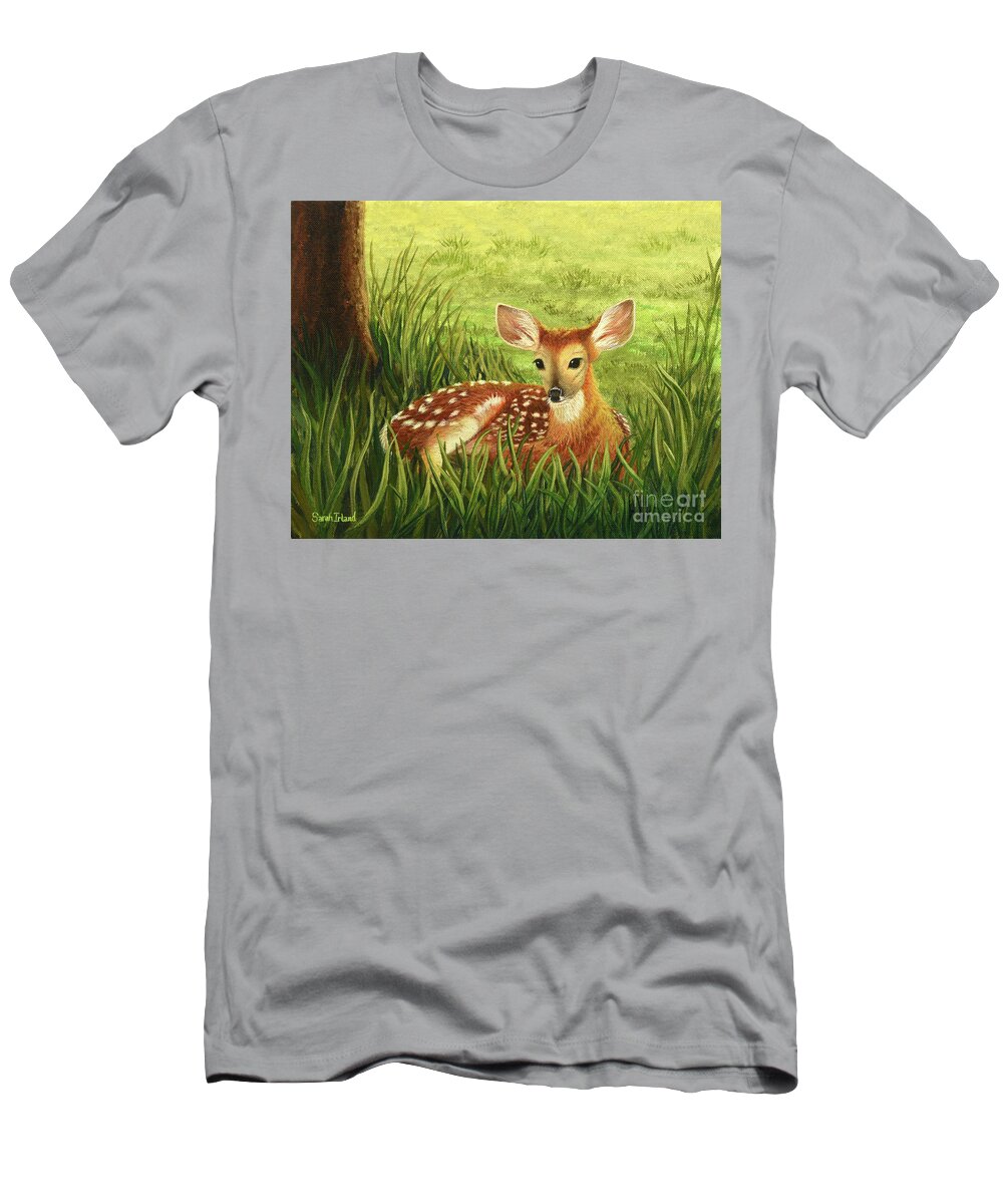 Waiting T-Shirt featuring the painting Waiting by Sarah Irland