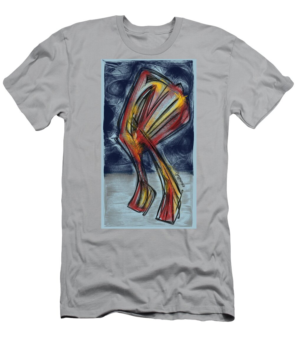 Abstract T-Shirt featuring the digital art Walker by Ljev Rjadcenko