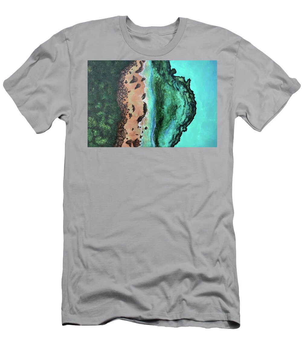 Water T-Shirt featuring the painting Water 4 by Mr Dill