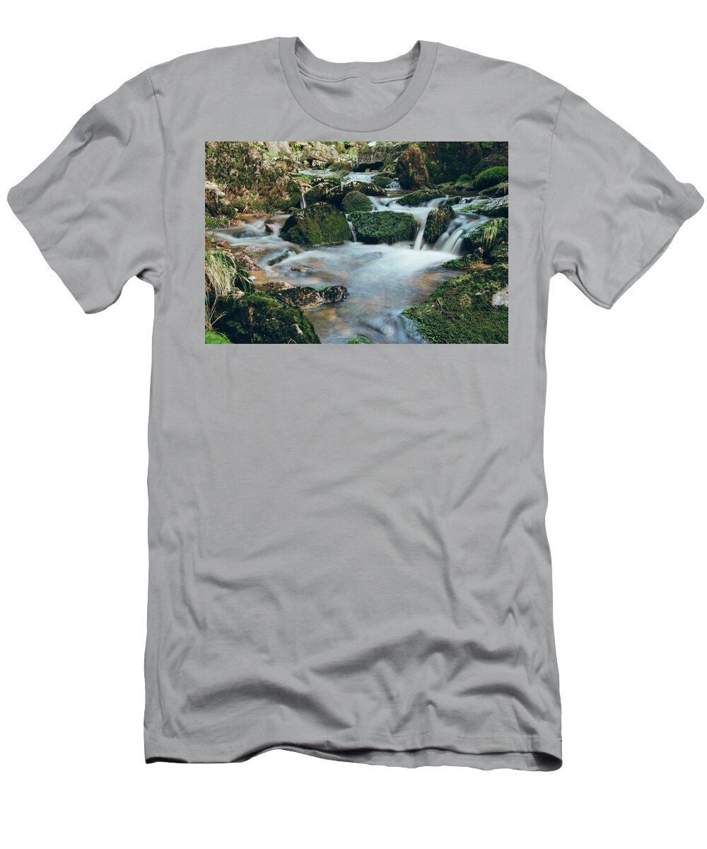 Jizera Mountains T-Shirt featuring the photograph Waterfall on the river Jedlova by Vaclav Sonnek