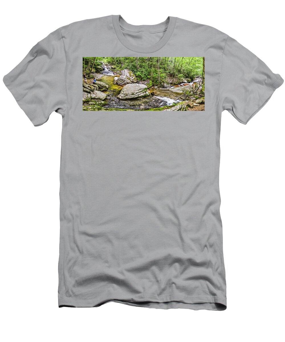 Waterfall T-Shirt featuring the photograph Waterfall Panoramic by WAZgriffin Digital