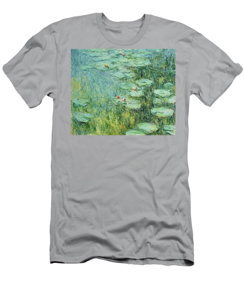 Water Lilies T-Shirt featuring the painting Waterlelie Nymphaea Nr.31 by Pierre Dijk