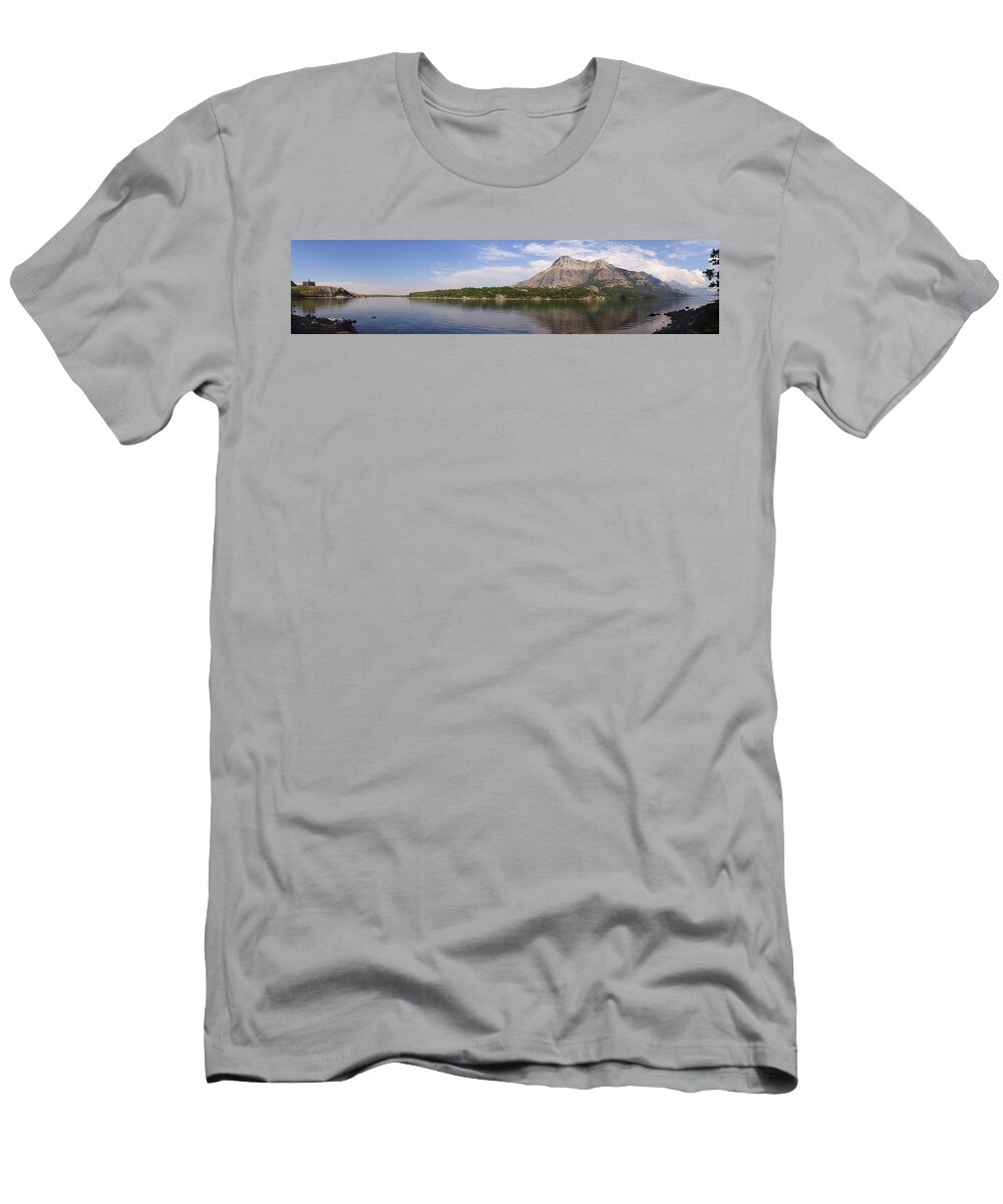 Waterton T-Shirt featuring the photograph Waterton panorama 2 by Lisa Mutch