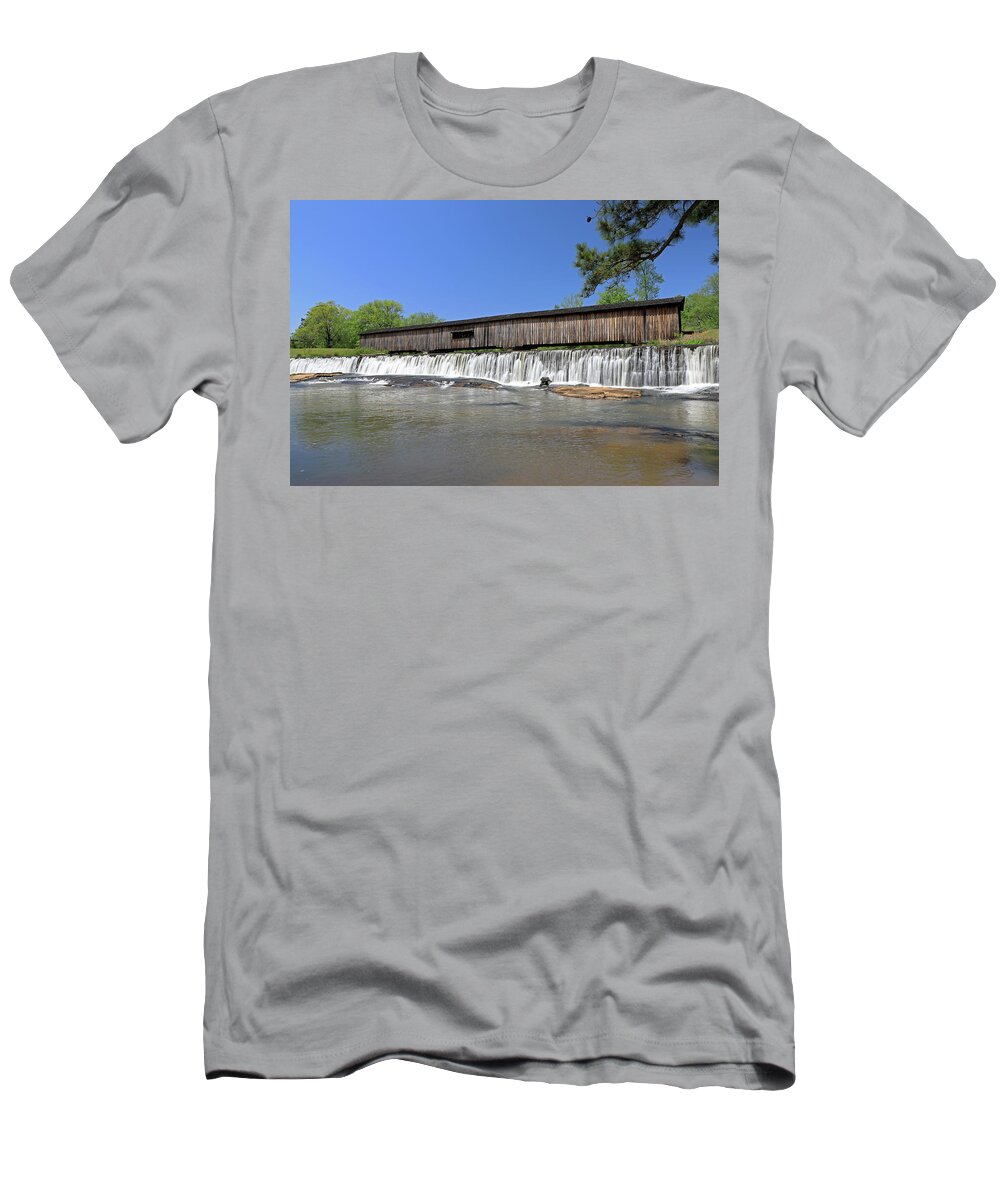 Covered Bridge T-Shirt featuring the photograph Watson Mill Bridge 2 - Georgia by Richard Krebs