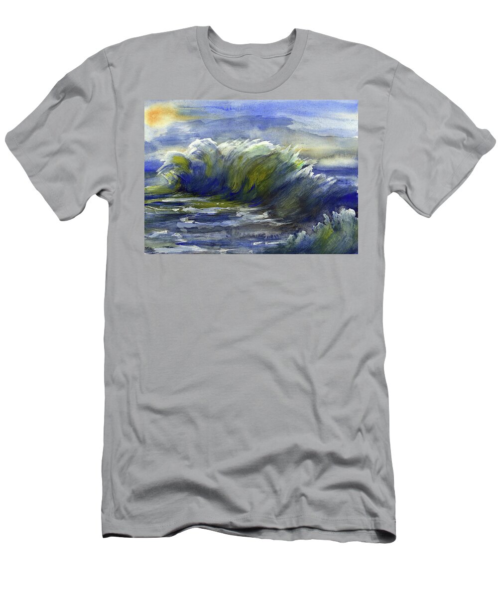 Wave T-Shirt featuring the painting Wave Three by Randy Sprout