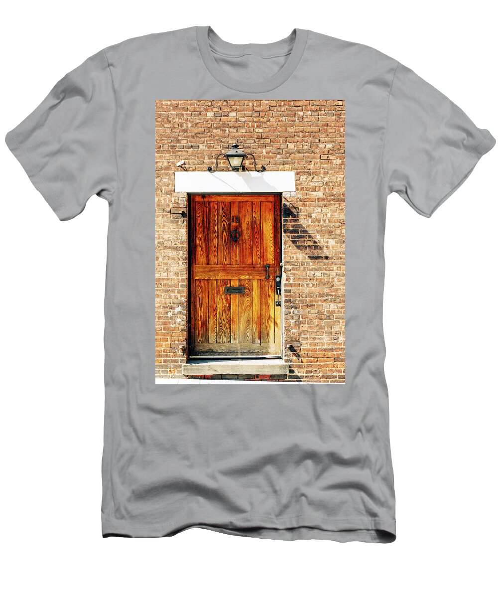 Wooden Door T-Shirt featuring the photograph Weathered Wooden Door by Liz Albro