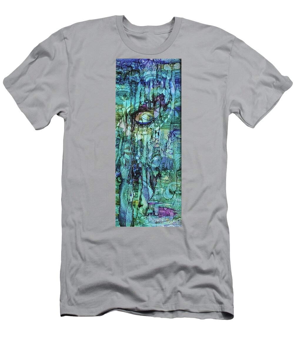 Weeping T-Shirt featuring the painting Weeping Farewell by Gigi Dequanne