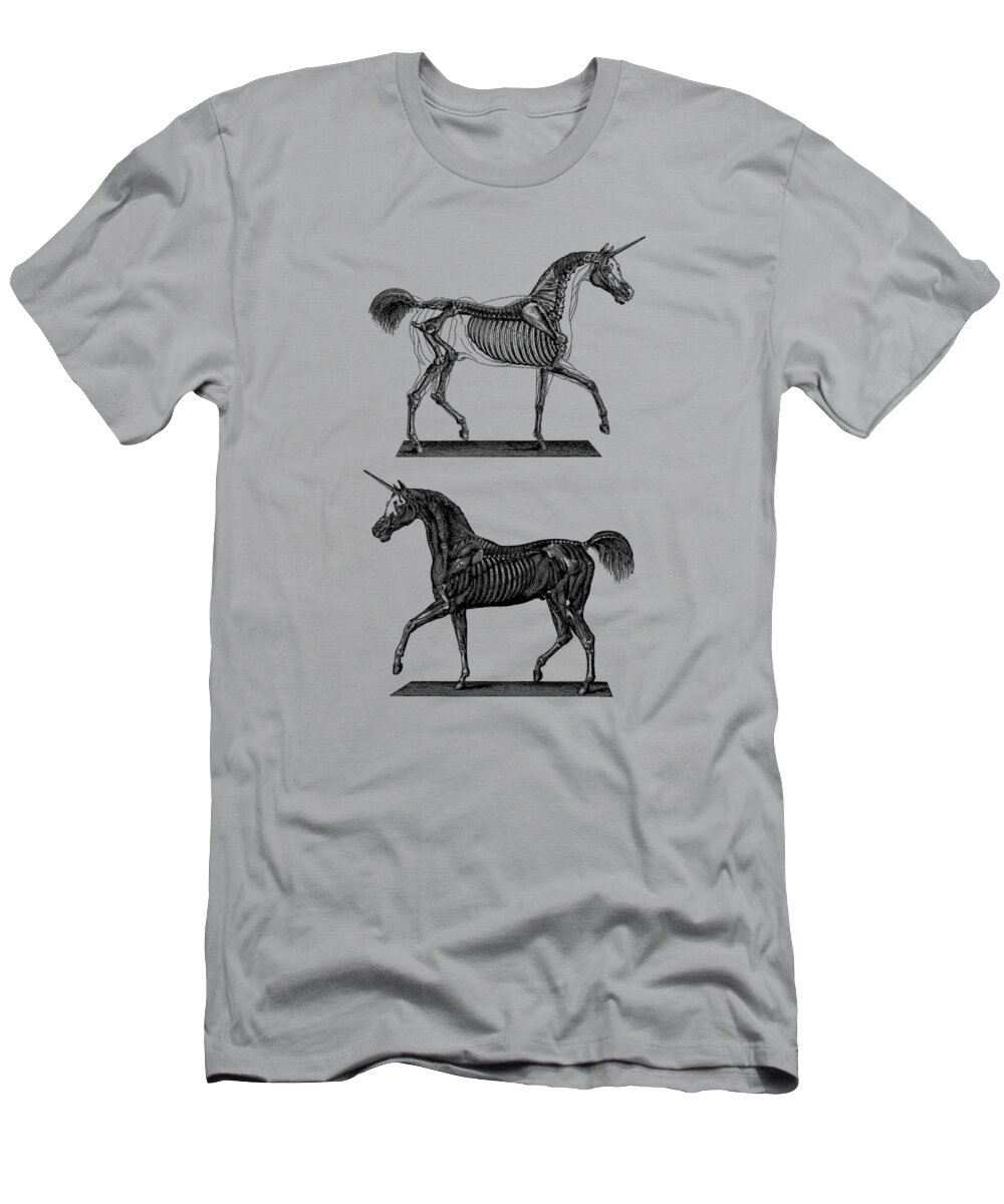 Unicorn T-Shirt featuring the digital art Whimsy Anatomy by Madame Memento