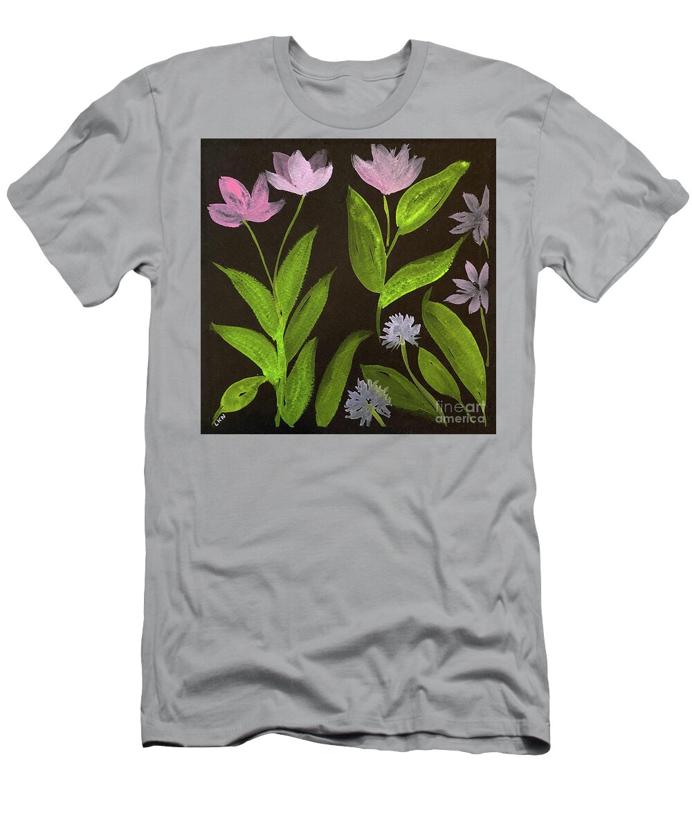 Wild Flowers T-Shirt featuring the painting Wild Flowers by Lisa Neuman