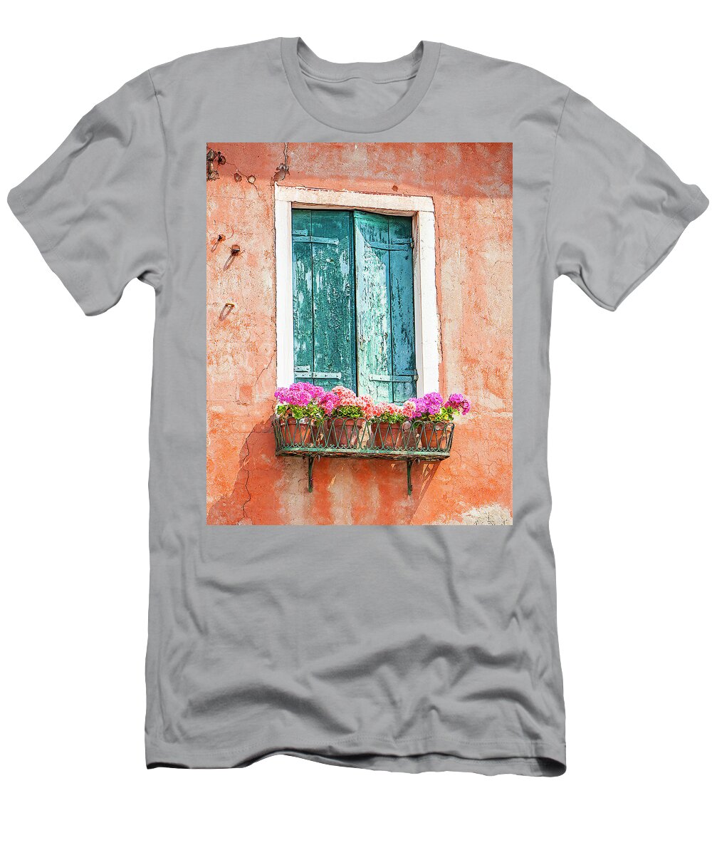 Italy Photography T-Shirt featuring the photograph Window in Venice by Marla Brown