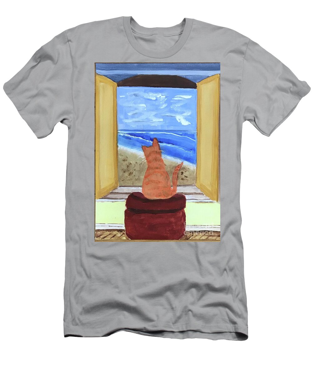 Original Art Work T-Shirt featuring the painting Windows #2 by Theresa Honeycheck