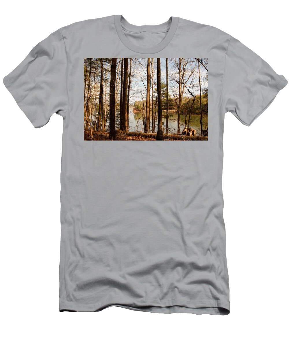 January T-Shirt featuring the photograph Winter Day at Lake James by Joni Eskridge