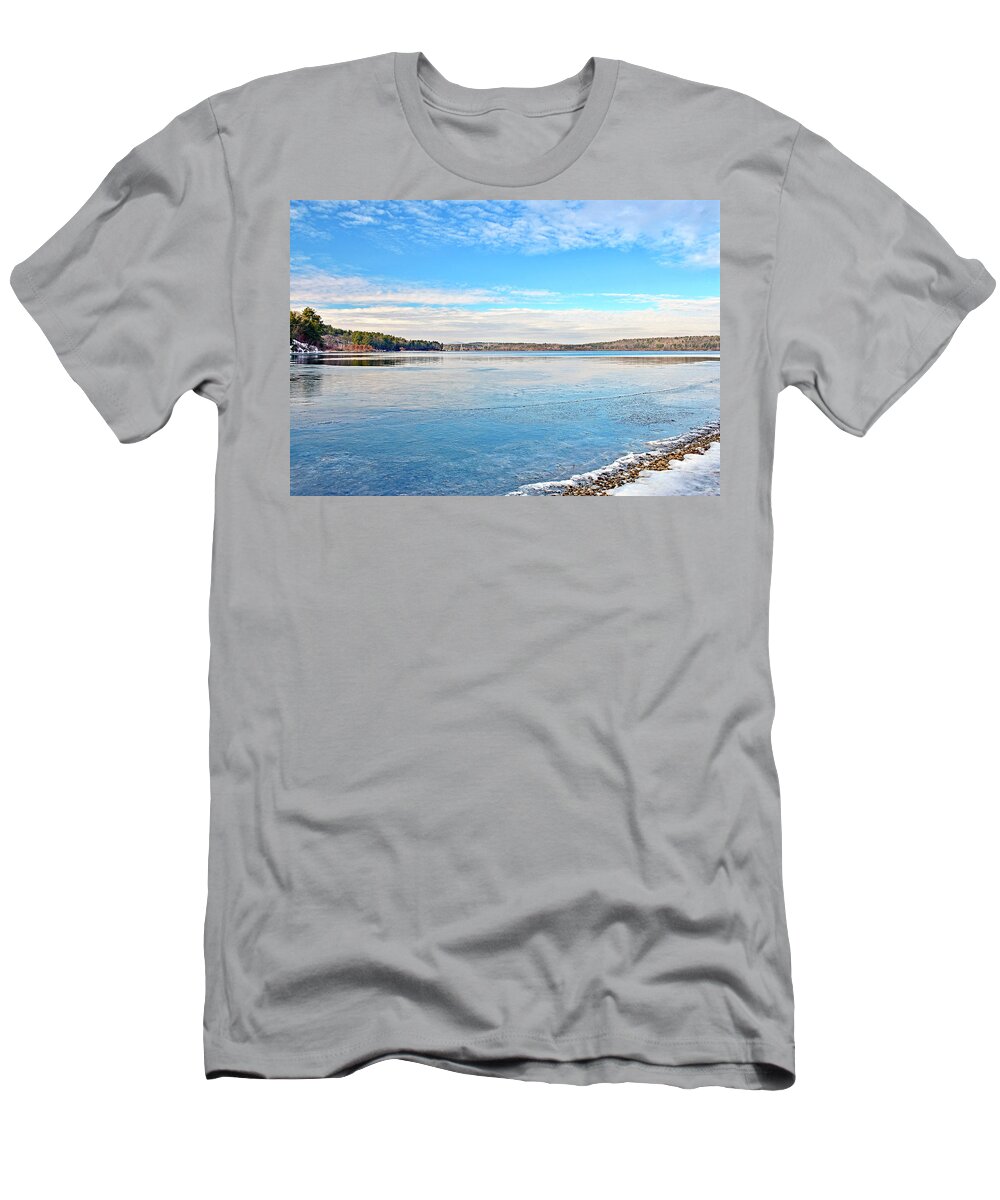 Nature T-Shirt featuring the photograph Winter day on the water by Monika Salvan