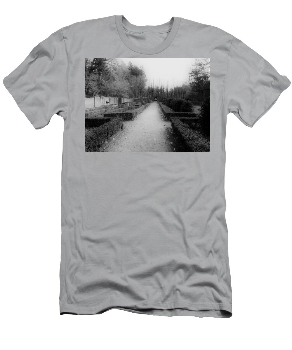 - Winter Rose Garden - Maudslay State Park T-Shirt featuring the photograph - Winter Rose Garden - Maudslay State Park by THERESA Nye